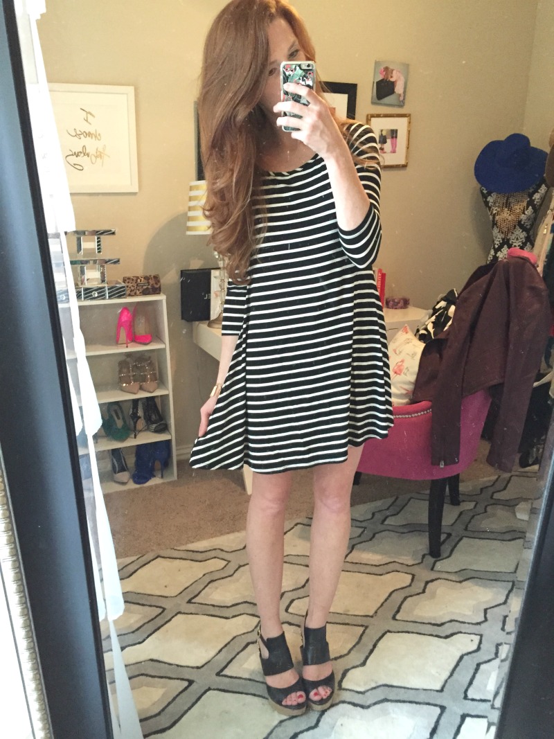 stripe swing dress