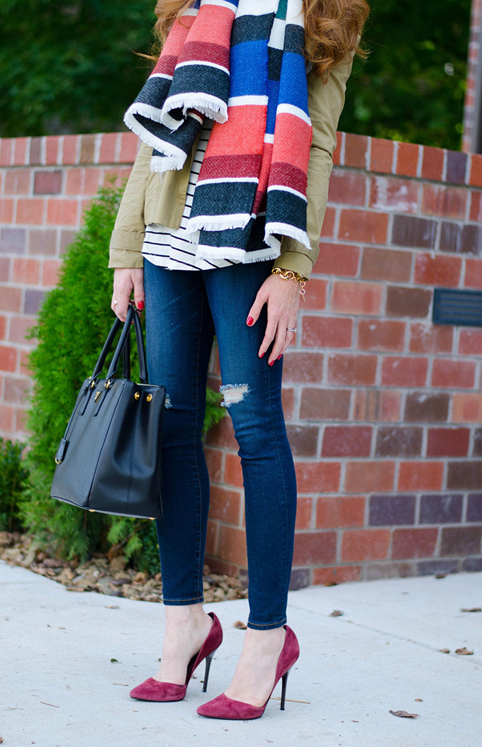 nordstrom fall denim with scarf