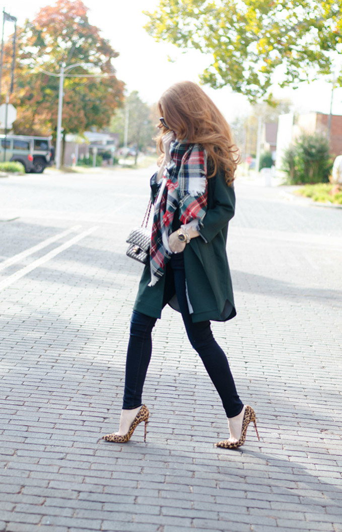 hunter-green-and-plaid-scarf