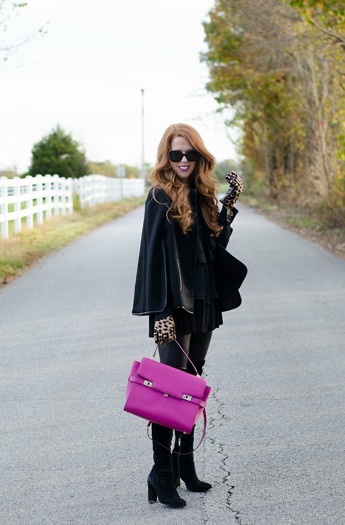black-cape-and-pink-bag