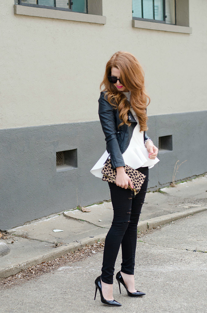 black-denim-and-white-top-with-leopard