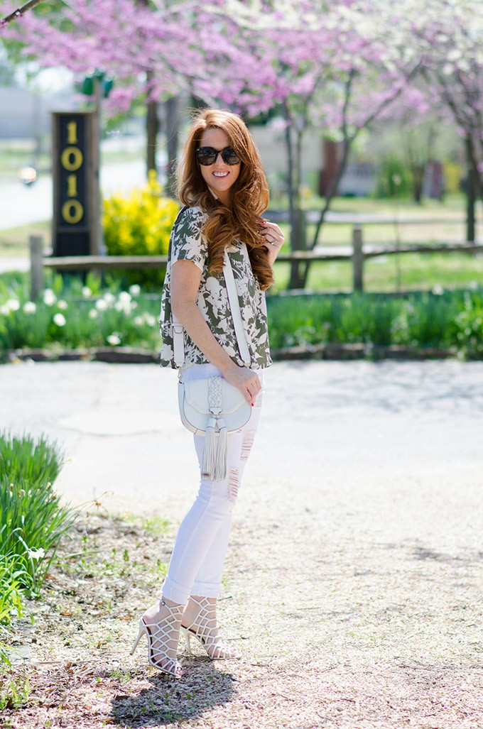 green-floral-top-and-white-denim
