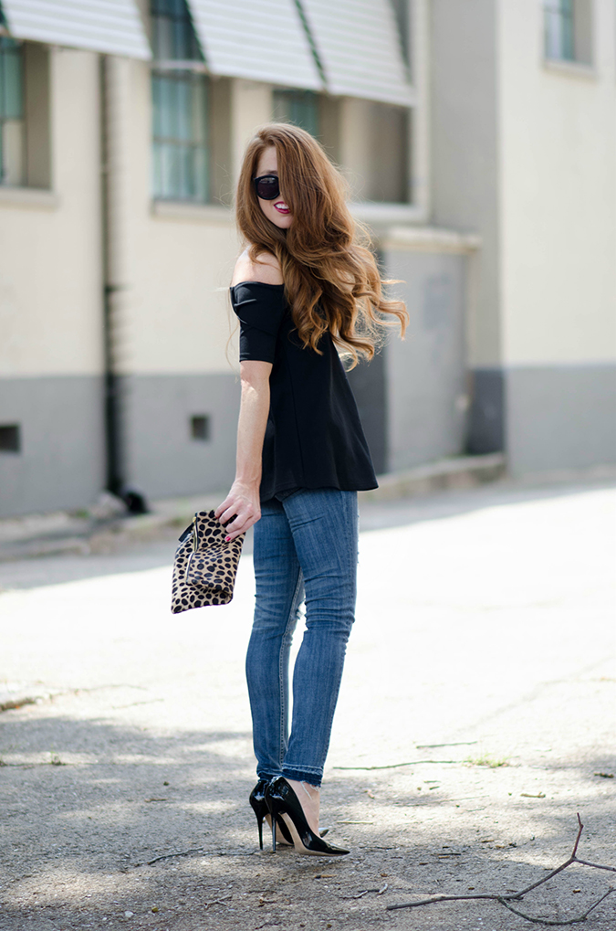 chicwish top with leopard clutch